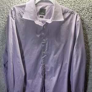 David Donahue 100%Cotton slim fit button down shirt size 17.5, 34/35